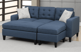 Farnham Chaise Sofa in Blue Close