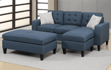 Farnham Chaise Sofa in Blue RHF